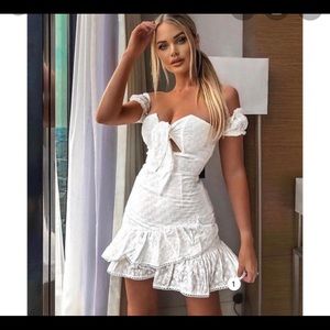 Hold the phone eyelet mini dress